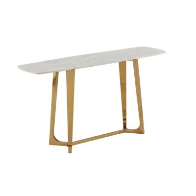 China CONSOLE TABLE Stainless Steel Console Table Marble Top Gold / Silver for sale