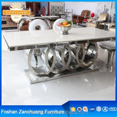 China Easy to clean dininig room makers furniture modern stainless steel kitchen table set and chairs for sale