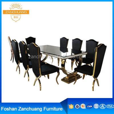 China Eco - Friendly Rectangular Shaped Stainless Steel Dining Table Sets for sale