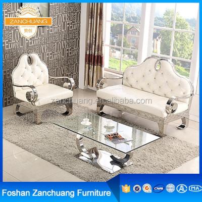 China Sofa Living Room Armchair Leather Material Sofa Stainless Steel Super Comfortable Types for sale