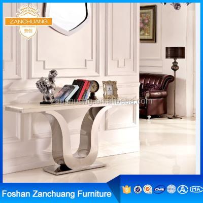 China Super Comfortable Antique Stainless Steel Metal Modern Console Entry Table for sale