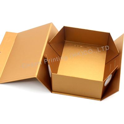 China Recycled Materials Customized Design Gold Custom Biodegradable Package Paper Folding Paper Box for sale