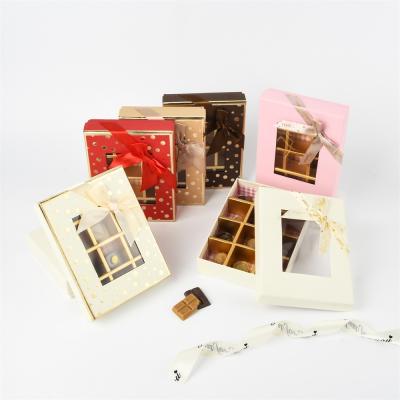 China Recycled Materials Chocolate Gift Box New Valentine's Day Gift Box Bow Luxury Gift Box for sale