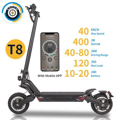 China Hot Sale Unisex T8 10 Inch Single Drive Folding Electric Mobility Scooters Off Road Powerful For Adults 2 Wheel Electric Scooter for sale