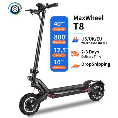 China EU Warehouse T8 Motor 10inch Adult 48V 800W Folding Two Wheels Unisex Aluminum Portable Single Suspension Mobility Electric Scooter for sale