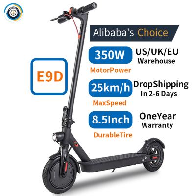 China UK Warehouse Stock Electric Scooters Unisex Max Wheel E9D Fast Lightweight 8.5 Inch Honeycomb Tire 350w 7.5ah E Adult Foldable Scooters for sale