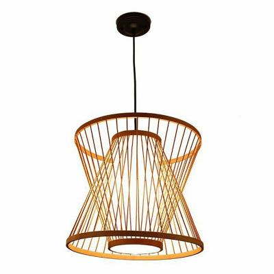 China Asian Handmade Natural Woven Hanging Designer Creative Rattan ZG Lamp Chandelier Lighting Restaurant Hotel Bamboo Pendant Light for sale