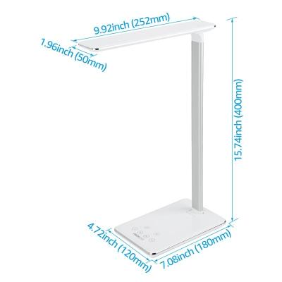 China ZG Durable Minimalist Metal Desk Lamps Extendable Integrated LED Light Source With 5 A Power Outlets Usb Fast Charging Type-C Hotel for sale