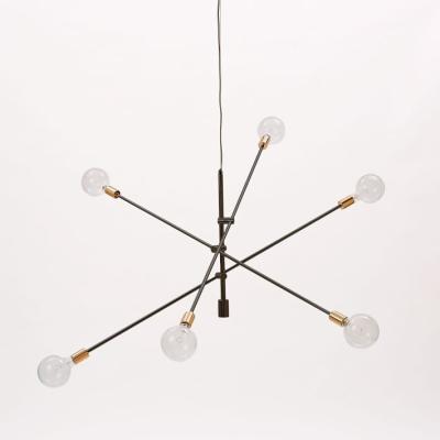 China Mid Century ZG Chandelier 6 Pendant Lights Living Room Decor Dish Shade Chandelier Home Indoor Luxury Movable Chandeliers Lamp Pendant Lights for sale