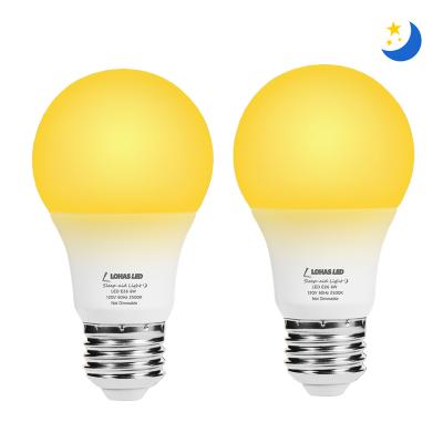 China 120V Dimmable A19 6W LED Amber Yellow Color LED Night Light Bulb No Sleep Blue Light Bulb for sale