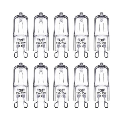 China Ceiling Fan Light 10pack 25W 230V G9 Halogen Bulb 3000K Warm White Dimmable Mini Bulb Lights for sale