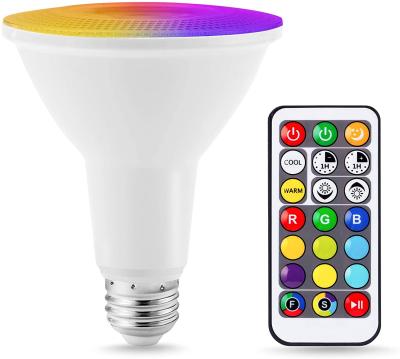 China 17 Dimmable Color Choices LOHAS 12W Infrared Remote Control PAR30 RGB Led Bulbs Flood Light Multicolor Dimmable for sale