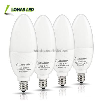 China Residential Dimmable E12 E14 7W 8W LED Candle Light Bulb For Indoor Home Lighting for sale