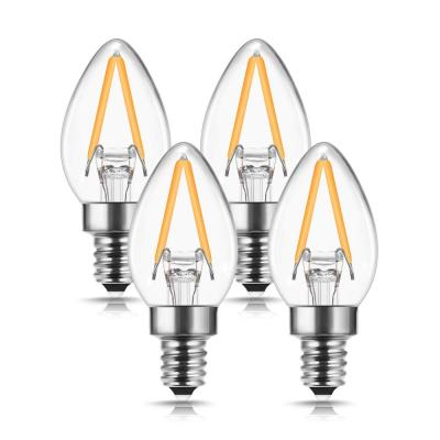 China 2W Residential LED C7 Filament Night Light Bulb E12 E14 2700K Warm White Candelabra LED Light Bulb for sale