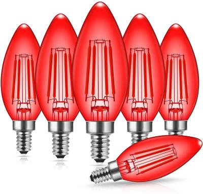 China Decorative Led Holiday Bulb LOHAS 4W LED Bulb Candelabra Vintage Red C35 E12 Filament Led Bulb For Party for sale