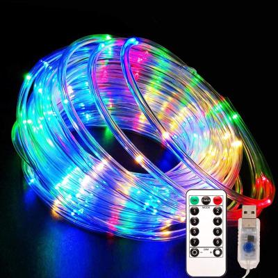 China IP67 Waterproof 12M Colorful LED Light Pipe 100LED Multicolor String Lights for Garden Christmas Tree Decoration for sale