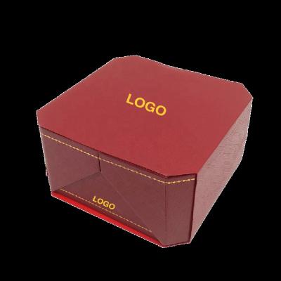 China Custom Single Blush Cardboard Folding Luxury Velvet Wedding Styrofoam Boyfriend Girlfriend Birthday Gift Watch Packaging Box for sale