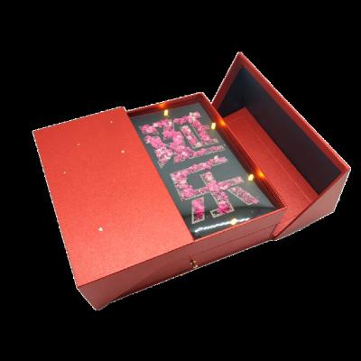 China Red Bracelet Multifunctional Mini Custom Set Decoration Led Musical Dongguan Pink Store Wood Ring Set Paper Pink Jewelry Box for sale