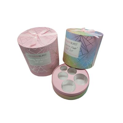 China Round exquisite hug bucket round bucket packaging bow tie rope gift box Valentine's day flower gift box for sale