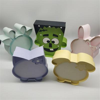 China Cat Rabbit Green Monster Animals Type Designs 3D Paper Cut Light Alphabet Paper Fun Gift Boxes for sale