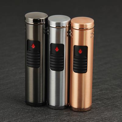 China Occasional Triple Cylinder Metallizing Torch Jet Flame Cigar Lighter With Punch for sale