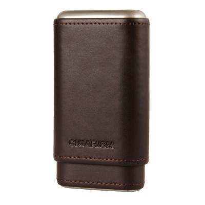 China CIGARISM Cedar Lined Cigar Travel Holder Leatherette Case 3 Count for sale