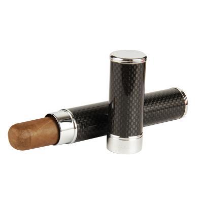 China Genuine Carbon Fiber CIGARISM Carbon Fiber Stainless Steel Cigar Moisturizing Tube Case for sale