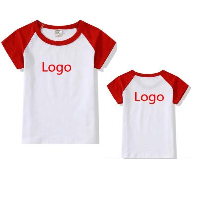 China Cheap Round Neck Anti Shrink Kids Short Sleeve Boy And Girl Kids T Shirt With Your Logo for sale