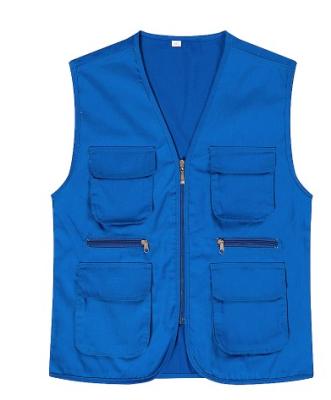 China High Quality Anti-Shrink Man Vest With Multi Pockets Volunteer Slim Fit Mens Work Sleeveless Vests for sale