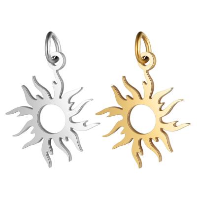 China 5pcs/lot 100% Stainless Steel Cute Sun Charm Wholesale DIY Pendants Making Charm Jewelry Accessories For Women for sale