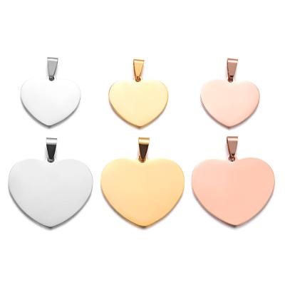 China Cute 3pcs/lot 100% Stainless Steel Mirror Polished Pendant Heart Charm For Bracelet Necklace DIY Jewelry Making Charms for sale