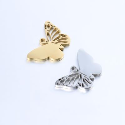 China Wholesale Cute Stainless Steel Insect Butterfly Pendant Charm For Jewelry Bracelet Necklace Dropshipping for sale