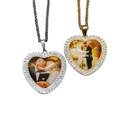 China Cute Custom Necklace Silver Gold Heart Photo Picture Pendant Memory Chain Jewelry for sale