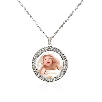 China FASHIONABLE Custom Name Necklace With Silver Chains Glass Kids Family Choker Photo Gold Photo Memorial Jewelry for sale