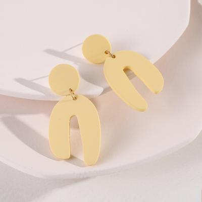 China 1Pair Korea New Cute Geometric Handmade Polymer Clay Earrings Long Dangle Drop Earrings 2022 For Women Jewelry Gifts for sale