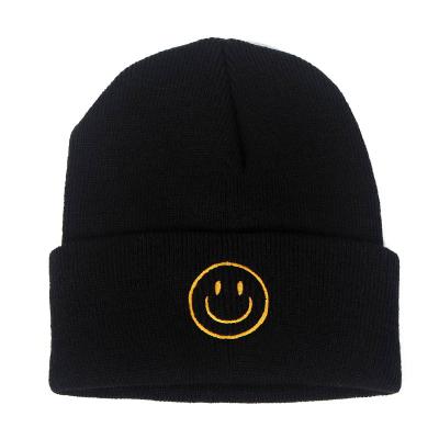 China Fashion JOINT Warm Cashmere Smile Face Knit Winter Customized Hat For Smile for sale