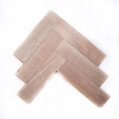 China Contemporary Factory High Quality Classic Click Floors Solidwood-OAK-Silver Gray Solid Wood Flooring for sale