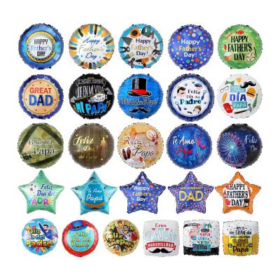 China DAD'S English-Spanish Shape Party Celebration Decorations Gift Toy Star Square Round Love Gift Toy Happy Father's Day Balloon for sale