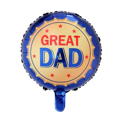 China Gift Toy Wholesale English Happy Toy Round Shape 18 Inch Balloon Father's Day Gift Party Celebration Decorations for sale