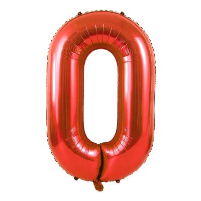 China Party Decoration 40inch Red Pure Color Number Helium Foil Birthday Decoration Balloon Sets for sale