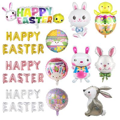 China Happy Party Decoration globos de pascua Easter Bunny Foil Balloons Letter Set Toy Cartoon Easter Chick Eggs Gift for sale