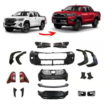 China Factory-Direct Car Kits Conversions Factory-Direct Car Kits FULI Headlight Tail Lamp 4x4 Bumper Pickup For Toyota Hilux Revo Upgrade To Rocco 2021 for sale