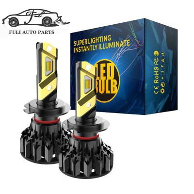 China FULI LED Headlight Bulbs H4 H7 H8 H9 H16 H9004 H9005 5000LM 45W 3500K 4500K 6500K Three Head Light Bulbs Three Color Temperature Control Led Headlamps for sale