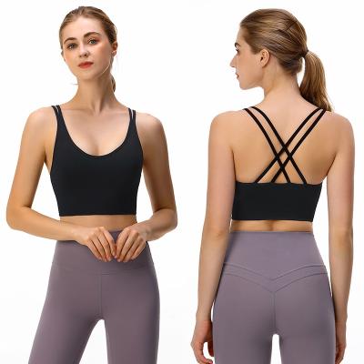 China Hot sale fitness and plus size yoga wear cross back yoga women waist sports bra plus equipment for sale