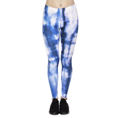 China Breathable Factory Supplies Women Legging Pants Colorful Gradient Tie Dye Print Yoga Pants Gym Leggings for sale