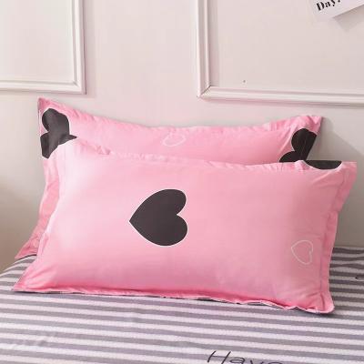 China Nondisposable Wholesale Custom Anti Wrinkle Pillow Case Minimalism Love Pattern Polyester Pillow Cover for sale