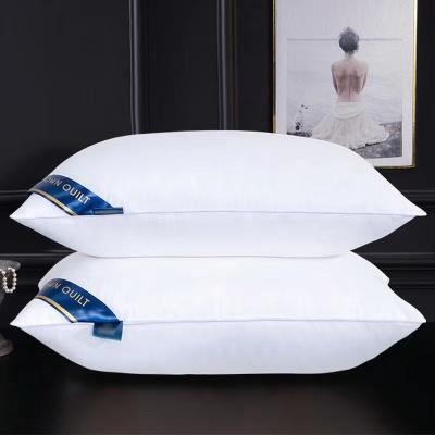 China Hilton Anti-Static Pillow 1000g With Washable Bag Breathable Hotel Sleep Pillow Neck Pillow 100%cotton Filling for sale