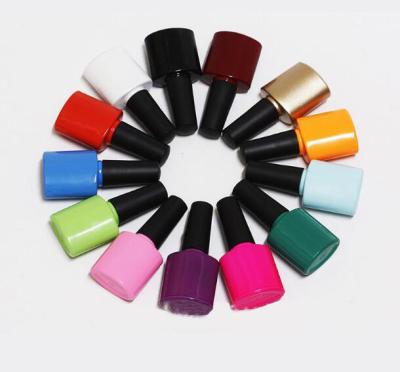 China Personal Care 10ml Empty Glass Colored Nail Polish Bottle With A Lid Brush for sale