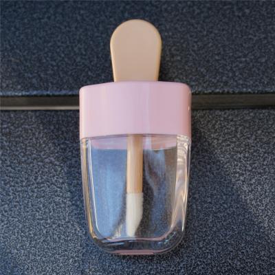 China Cosmetic Lip Gloss Packaging Ice Cream Empty Shape Pink 8ml Lip Gloss Tube for sale