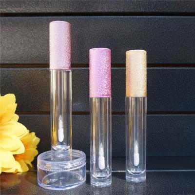 China Cosmetics 100PCS 6ml Empty Pink Yellow Cylinder Clear Purple Lip Gloss Bottle for sale